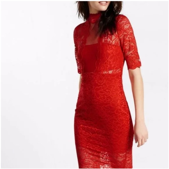 Express red lace dress - Picture 6 of 9